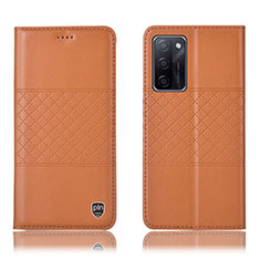 Coque Portefeuille Livre Cuir Etui Clapet H10P pour Oppo A55S 5G Orange
