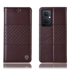 Coque Portefeuille Livre Cuir Etui Clapet H10P pour Oppo F21 Pro 5G Marron