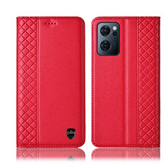Coque Portefeuille Livre Cuir Etui Clapet H10P pour Oppo Find X5 Lite 5G Rouge