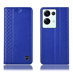 Coque Portefeuille Livre Cuir Etui Clapet H10P pour Oppo Reno8 Pro+ Plus 5G Bleu
