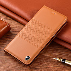 Coque Portefeuille Livre Cuir Etui Clapet H10P pour Samsung Galaxy S21 FE 5G Orange