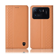 Coque Portefeuille Livre Cuir Etui Clapet H10P pour Xiaomi Mi 11 Ultra 5G Orange