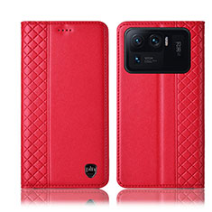 Coque Portefeuille Livre Cuir Etui Clapet H10P pour Xiaomi Mi 11 Ultra 5G Rouge