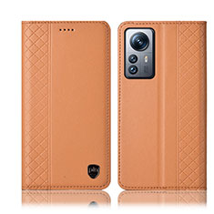 Coque Portefeuille Livre Cuir Etui Clapet H10P pour Xiaomi Mi 12 5G Orange