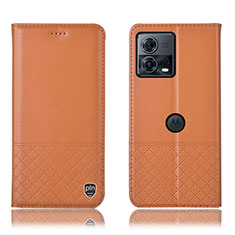 Coque Portefeuille Livre Cuir Etui Clapet H11P pour Motorola Moto Edge 30 Fusion 5G Orange