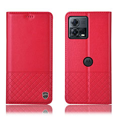 Coque Portefeuille Livre Cuir Etui Clapet H11P pour Motorola Moto Edge 30 Fusion 5G Rouge