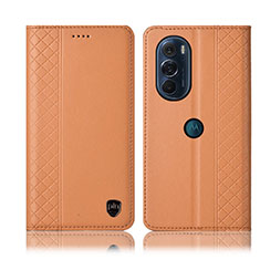 Coque Portefeuille Livre Cuir Etui Clapet H11P pour Motorola Moto Edge Plus (2022) 5G Orange