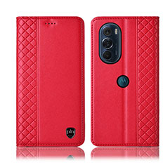 Coque Portefeuille Livre Cuir Etui Clapet H11P pour Motorola Moto Edge Plus (2022) 5G Rouge