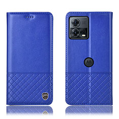 Coque Portefeuille Livre Cuir Etui Clapet H11P pour Motorola Moto Edge S30 Pro 5G Bleu