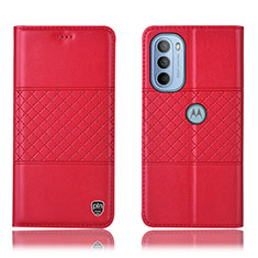 Coque Portefeuille Livre Cuir Etui Clapet H11P pour Motorola Moto G31 Rouge
