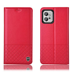 Coque Portefeuille Livre Cuir Etui Clapet H11P pour Motorola Moto G32 Rouge