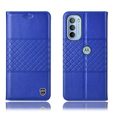Coque Portefeuille Livre Cuir Etui Clapet H11P pour Motorola Moto G41 Bleu