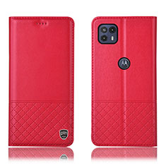 Coque Portefeuille Livre Cuir Etui Clapet H11P pour Motorola Moto G50 5G Rouge