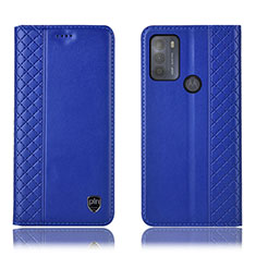 Coque Portefeuille Livre Cuir Etui Clapet H11P pour Motorola Moto G50 Bleu