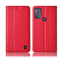 Coque Portefeuille Livre Cuir Etui Clapet H11P pour Motorola Moto G50 Rouge