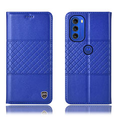 Coque Portefeuille Livre Cuir Etui Clapet H11P pour Motorola Moto G51 5G Bleu