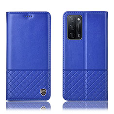 Coque Portefeuille Livre Cuir Etui Clapet H11P pour Oppo A53s 5G Bleu