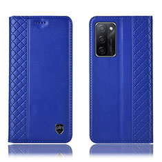 Coque Portefeuille Livre Cuir Etui Clapet H11P pour Oppo A55S 5G Bleu