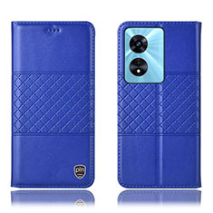 Coque Portefeuille Livre Cuir Etui Clapet H11P pour Oppo A58 5G Bleu