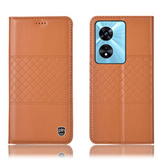 Coque Portefeuille Livre Cuir Etui Clapet H11P pour Oppo A58 5G Orange