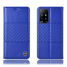 Coque Portefeuille Livre Cuir Etui Clapet H11P pour Oppo A94 5G Bleu