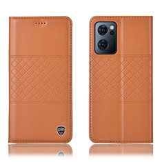Coque Portefeuille Livre Cuir Etui Clapet H11P pour Oppo Find X5 Lite 5G Orange