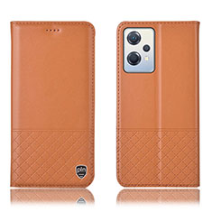 Coque Portefeuille Livre Cuir Etui Clapet H11P pour Oppo K10X 5G Orange