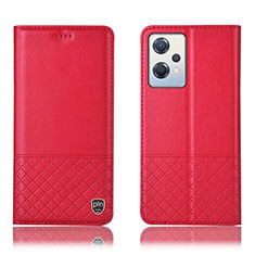 Coque Portefeuille Livre Cuir Etui Clapet H11P pour Oppo K10X 5G Rouge