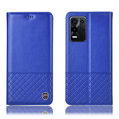 Coque Portefeuille Livre Cuir Etui Clapet H11P pour Oppo K9X 5G Bleu