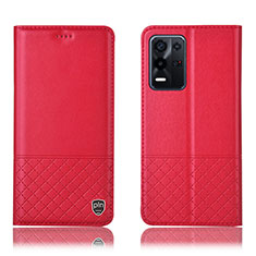Coque Portefeuille Livre Cuir Etui Clapet H11P pour Oppo K9X 5G Rouge