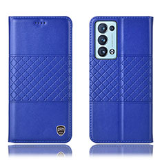 Coque Portefeuille Livre Cuir Etui Clapet H11P pour Oppo Reno6 Pro 5G Bleu