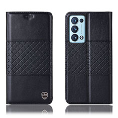 Coque Portefeuille Livre Cuir Etui Clapet H11P pour Oppo Reno6 Pro 5G Noir