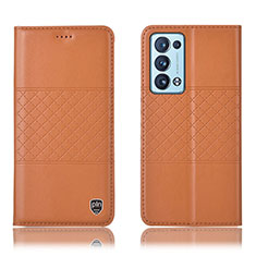 Coque Portefeuille Livre Cuir Etui Clapet H11P pour Oppo Reno6 Pro 5G Orange