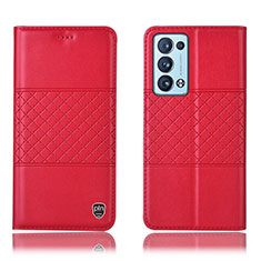 Coque Portefeuille Livre Cuir Etui Clapet H11P pour Oppo Reno6 Pro+ Plus 5G Rouge