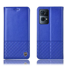 Coque Portefeuille Livre Cuir Etui Clapet H11P pour Oppo Reno7 Pro 5G Bleu