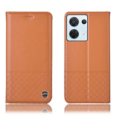 Coque Portefeuille Livre Cuir Etui Clapet H11P pour Oppo Reno8 5G Orange