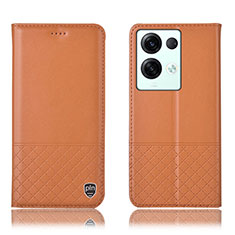 Coque Portefeuille Livre Cuir Etui Clapet H11P pour Oppo Reno8 Pro 5G Orange