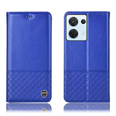 Coque Portefeuille Livre Cuir Etui Clapet H11P pour Oppo Reno9 5G Bleu