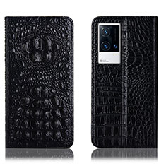 Coque Portefeuille Livre Cuir Etui Clapet H11P pour Vivo iQOO 8 Pro 5G Noir