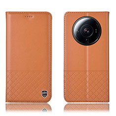 Coque Portefeuille Livre Cuir Etui Clapet H11P pour Xiaomi Mi 12 Ultra 5G Orange