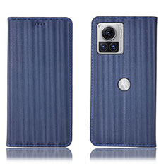 Coque Portefeuille Livre Cuir Etui Clapet H15P pour Motorola Moto Edge 30 Ultra 5G Bleu