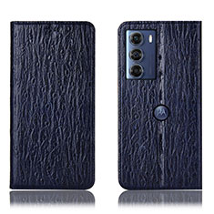 Coque Portefeuille Livre Cuir Etui Clapet H15P pour Motorola Moto G200 5G Bleu