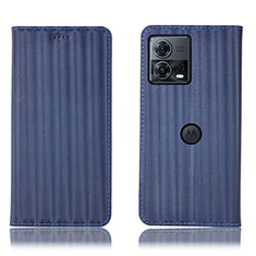 Coque Portefeuille Livre Cuir Etui Clapet H16P pour Motorola Moto Edge 30 Fusion 5G Bleu