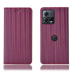 Coque Portefeuille Livre Cuir Etui Clapet H16P pour Motorola Moto Edge 30 Fusion 5G Violet