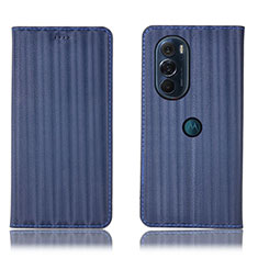 Coque Portefeuille Livre Cuir Etui Clapet H16P pour Motorola Moto Edge X30 5G Bleu