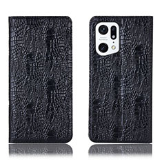 Coque Portefeuille Livre Cuir Etui Clapet H17P pour Oppo Find X5 5G Noir