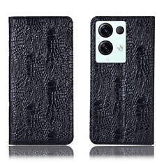 Coque Portefeuille Livre Cuir Etui Clapet H17P pour Oppo Reno8 Pro+ Plus 5G Noir