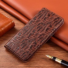 Coque Portefeuille Livre Cuir Etui Clapet H17P pour Samsung Galaxy S21 Ultra 5G Marron