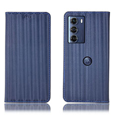 Coque Portefeuille Livre Cuir Etui Clapet H18P pour Motorola Moto Edge S30 5G Bleu