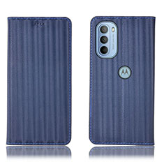Coque Portefeuille Livre Cuir Etui Clapet H18P pour Motorola Moto G31 Bleu